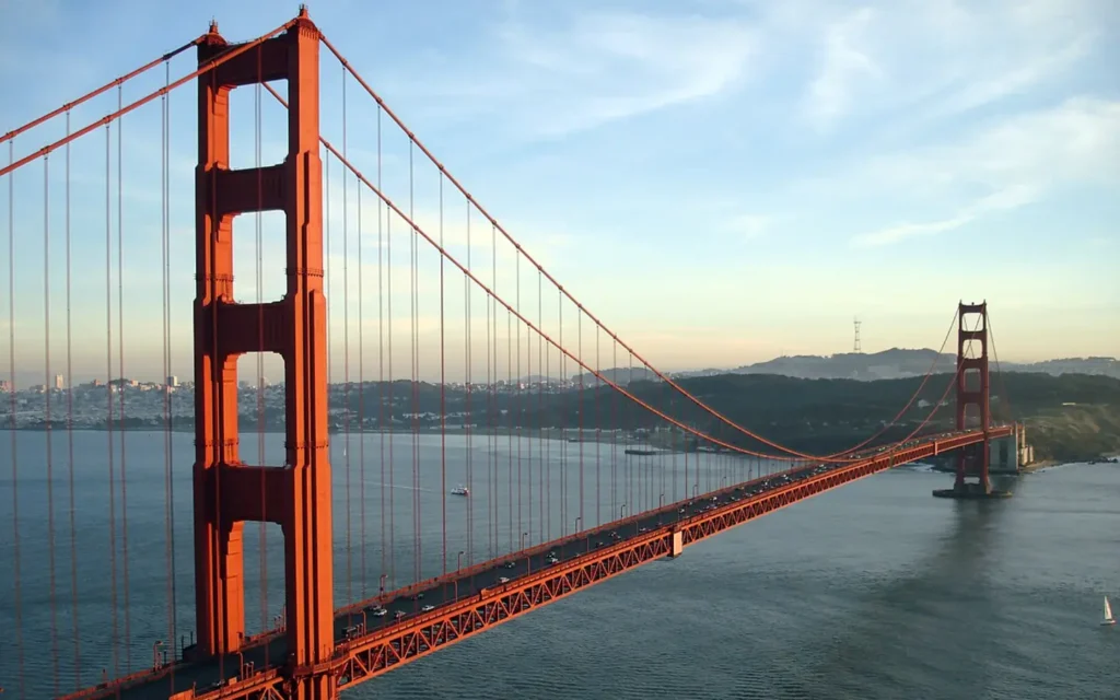 The Golden Gate Bridge in San Francisco view from Marin Headlands
